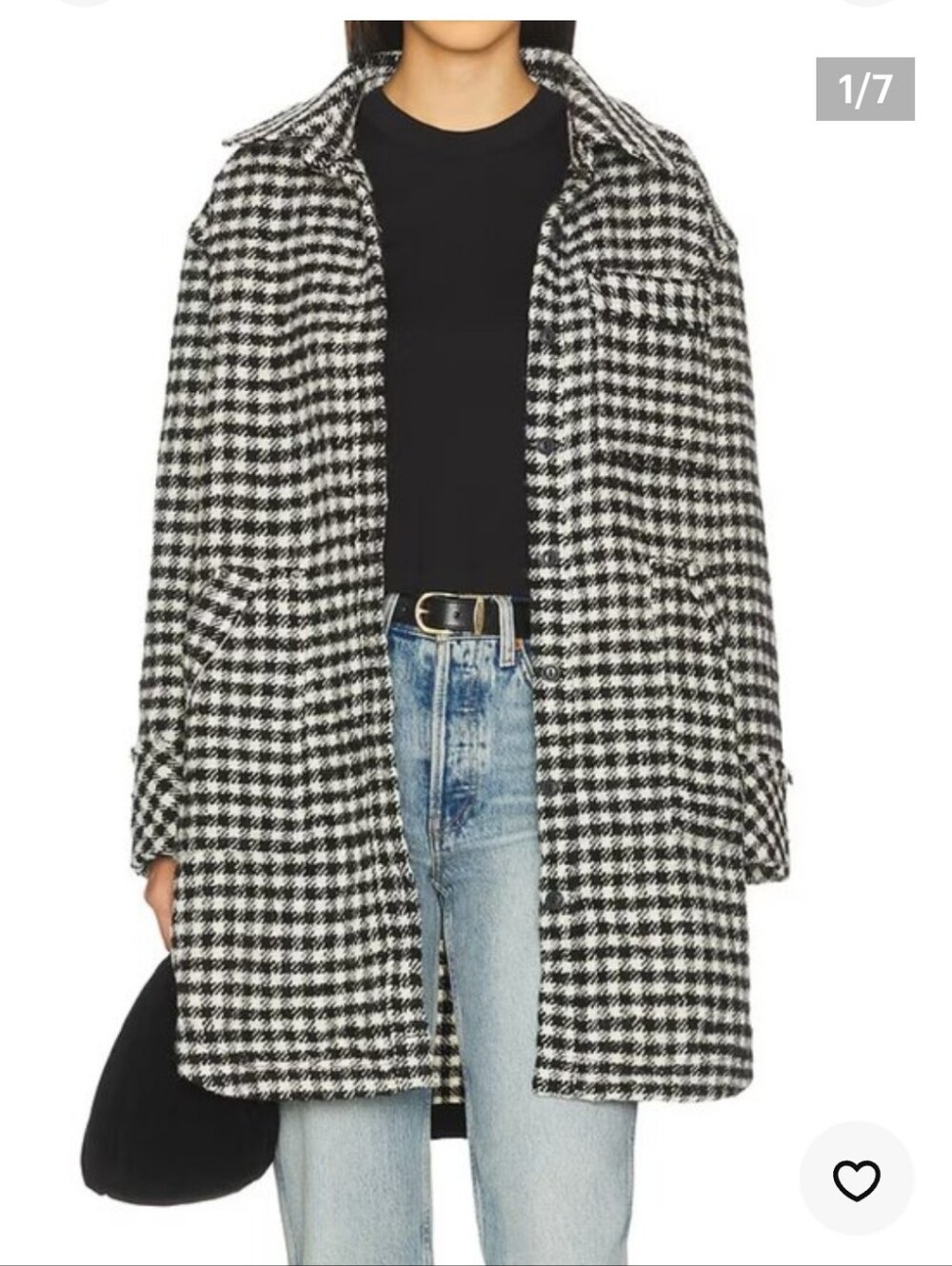 Free People Black & White Houndstooth Jacket/Nwt